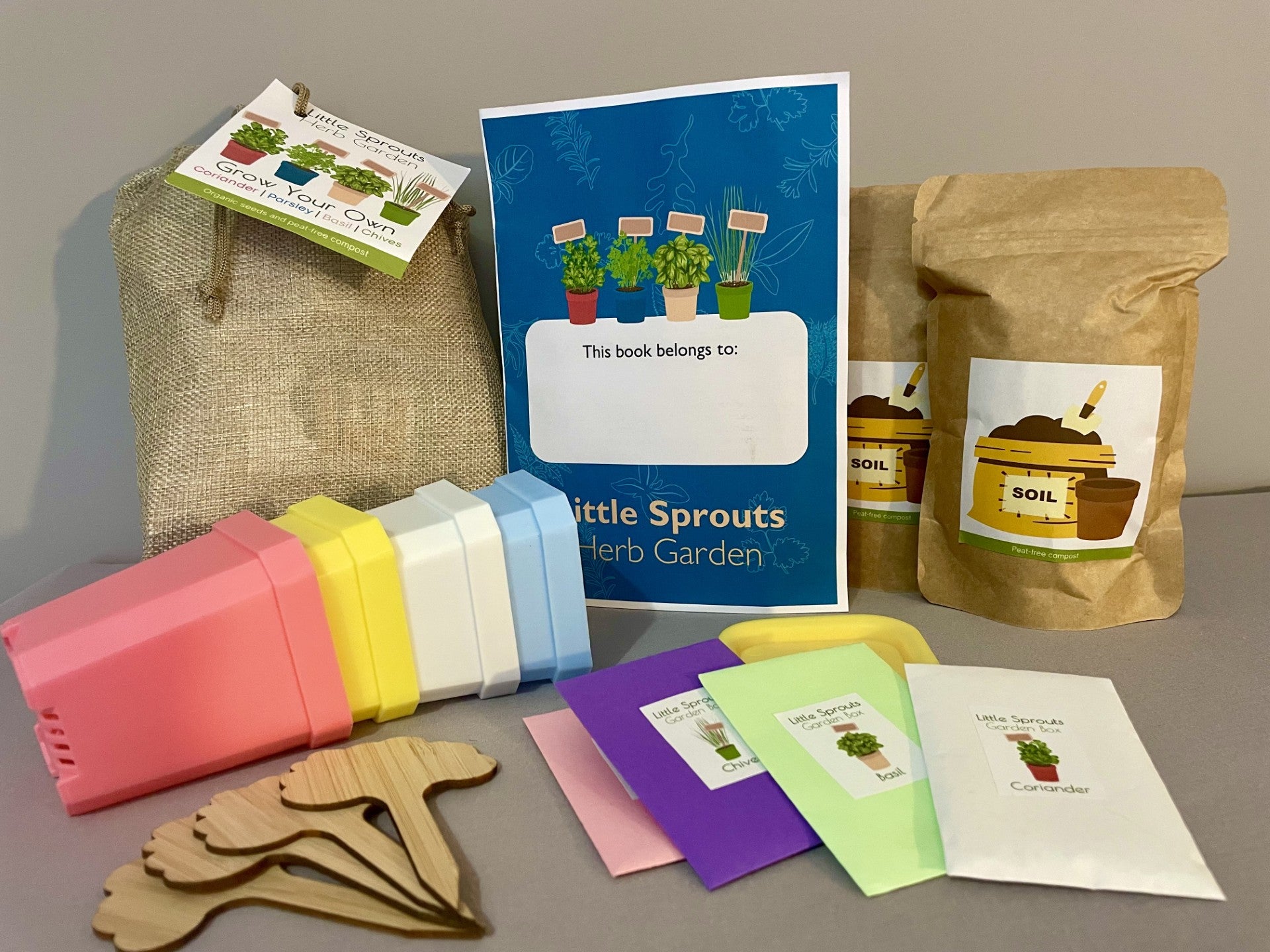 garden seed subscription box Grow Your Own Herb Garden – Indoor Gardening Kit for Kids – Little Sprouts Garden Box